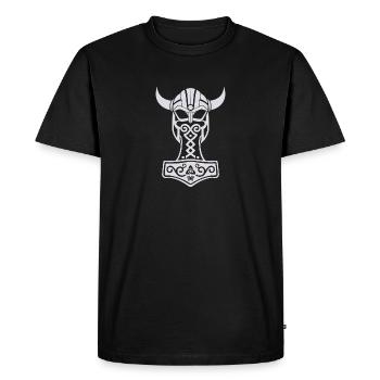 Mjolnir Viking Tribal – Marteau de Thor - T-shirt Premium bio Homme - noir - Devant - Nico (187cm)