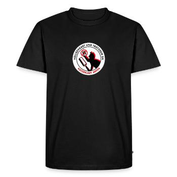 Vollgehaart und trotzdem da: KATZENLADY ANTIFA - Männer Premium Bio T-Shirt - Schwarz - Vorne - Nico (187cm)
