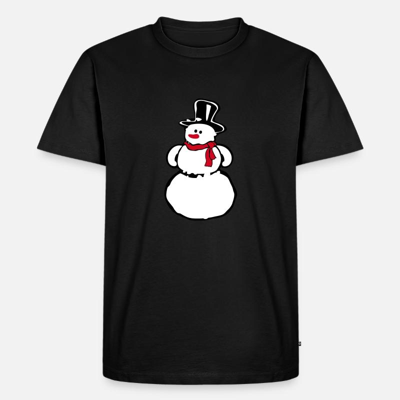 Schneemann - Männer Premium Bio T-Shirt - Schwarz