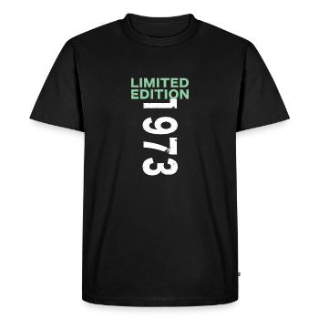Limited Edition 1973 - Men's Premium Organic T-Shirt - black - Front - Nico (187cm)