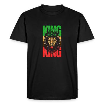 Roi Lion - T-shirt Premium bio Homme - noir - Devant - Nico (187cm)