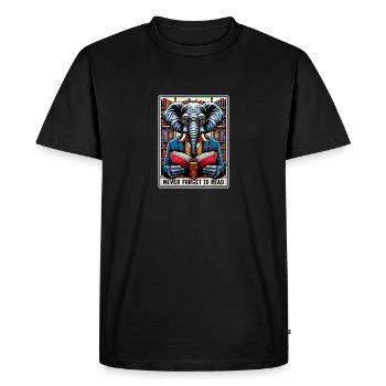 N’oubliez pas de lire - T-shirt Premium bio Homme - noir - Devant - Nico (187cm)