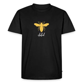Yellow Bee Elated Bee Be Elated - Men's Premium Organic T-Shirt - black - Front - Nico (187cm)