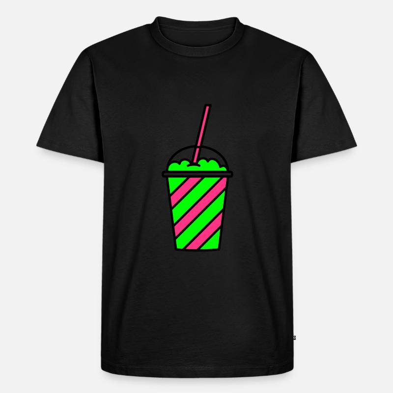 Slush Eis Becher - Männer Premium Bio T-Shirt - Schwarz