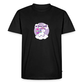 Believe In Yourself Unicorn Fantasy Art for - Men's Premium Organic T-Shirt - black - Front - Nico (187cm)