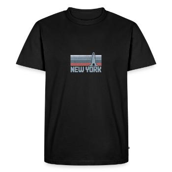 New York City NY NYC Souvenir cadeau - T-shirt Premium bio Homme - noir - Devant - Nico (187cm)