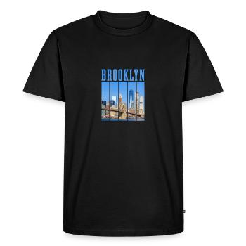 New York City NY NYC Souvenir cadeau - T-shirt Premium bio Homme - noir - Devant - Nico (187cm)