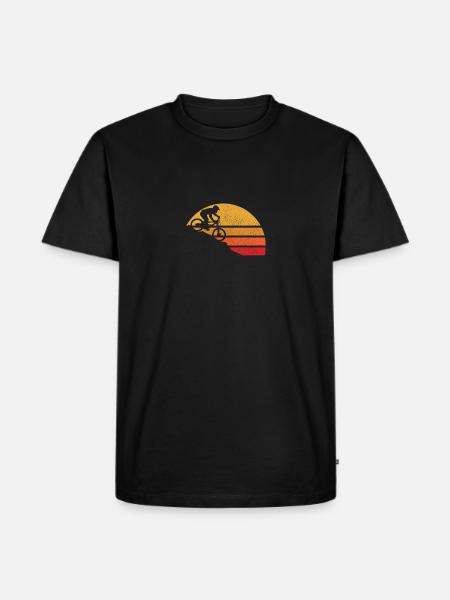 Mountainbike MTB Downhill Biker Geschenk - Herre Premium økologisk T-shirt - sort