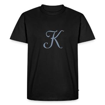 K - Lettre - T-shirt Premium bio Homme - noir - Devant - Nico (187cm)
