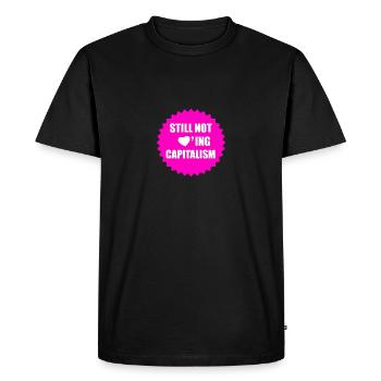 Still Not Loving Capitalism - Männer Premium Bio T-Shirt - Schwarz - Vorne - Nico (187cm)