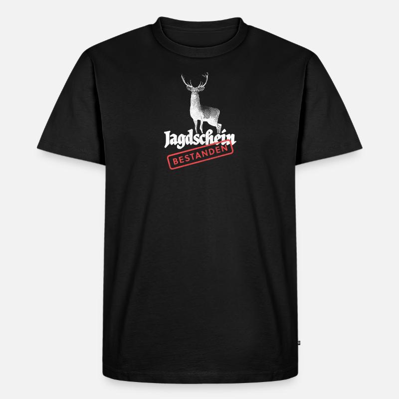 Jagdschein bestanden! - Männer Premium Bio T-Shirt - Schwarz