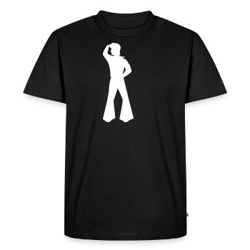 Homme en pantalon à percussion - T-shirt Premium bio Homme - noir - Devant - Nico (187cm)