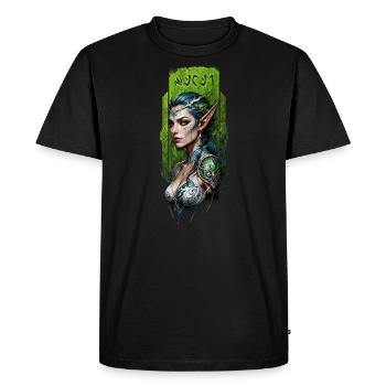 Enchanted Forest elf Guardian - Men's Premium Organic T-Shirt - black - Front - Nico (187cm)