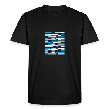 Water Sea Abstract Stripe Blue Maritime - Men's Premium Organic T-Shirt - black - Front - Nico (187cm)