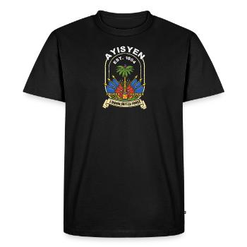 Haiti Haitian Flag Proud to Be I Gift - Men's Premium Organic T-Shirt - black - Front - Nico (187cm)