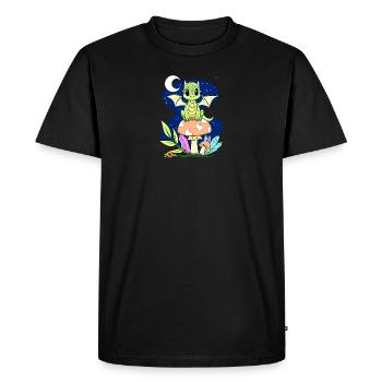 DRAGON COTTAGECORE - T-shirt Premium bio Homme - noir - Devant - Nico (187cm)