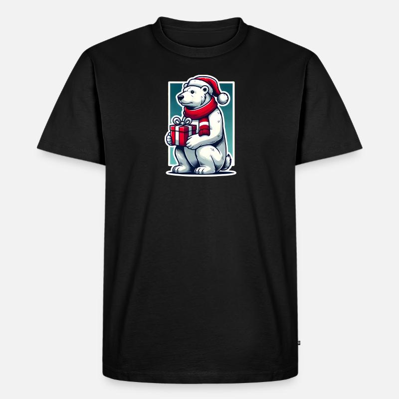 Weihnachtsbär - Männer Premium Bio T-Shirt - Schwarz