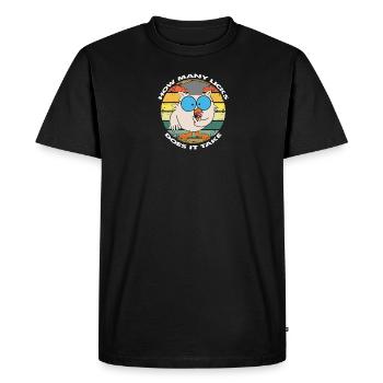 Drôle combien de léchages faut-il - T-shirt Premium bio Homme - noir - Devant - Nico (187cm)