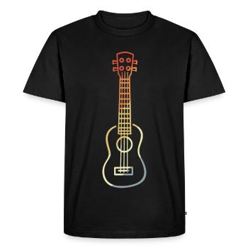 Vintage Ukulele Sketch - Men's Premium Organic T-Shirt - black - Front - Nico (187cm)