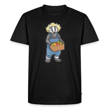 Badger Farmer Fruit Farm - Men's Premium Organic T-Shirt - black - Front - Nico (187cm)