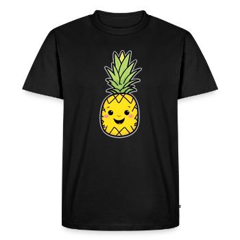 Mascotte de l’ananas de Kawaii - T-shirt Premium bio Homme - noir - Devant - Nico (187cm)