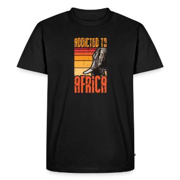 Addicted to Africa with elephant addicted to Africa - Men's Premium Organic T-Shirt - black - Front - Nico (187cm)