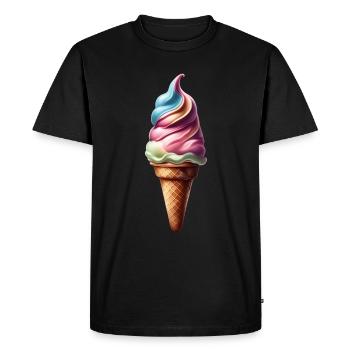 Délicieux cornet de glace coloré - T-shirt Premium bio Homme - noir - Devant - Nico (187cm)