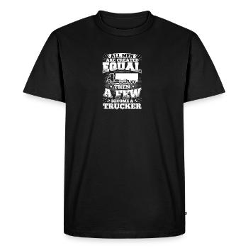 Funny Trucker Hat All Men Equal - Men's Premium Organic T-Shirt - black - Front - Nico (187cm)