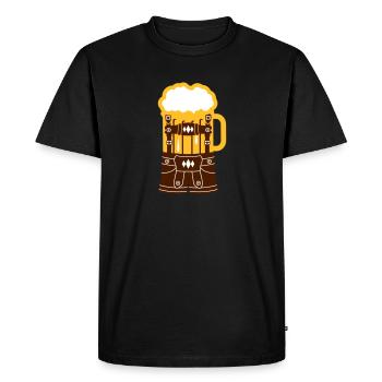 Lederhose tracht bavaria party suit be - Men's Premium Organic T-Shirt - black - Front - Nico (187cm)