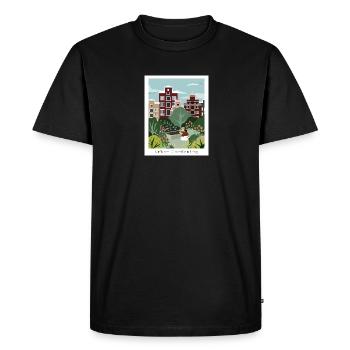 Planter le bonheur en ville Jardinage urbain élégant - T-shirt Premium bio Homme - noir - Devant - Nico (187cm)
