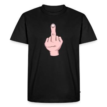 Middle finger - Men's Premium Organic T-Shirt - black - Front - Nico (187cm)