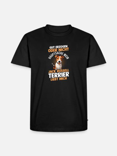 Hund Jacke Russell - Männer Premium Bio T-Shirt - Schwarz
