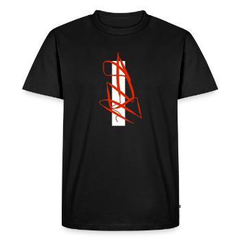 L’art le plus abstrait du monde sur T-shirt en rouge et blanc - T-shirt Premium bio Homme - noir - Devant - Nico (187cm)