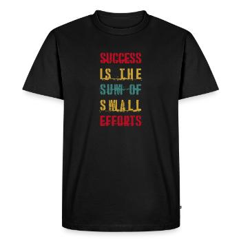 Le succès est la somme de petits efforts CITATIONS - T-shirt Premium bio Homme - noir - Devant - Nico (187cm)