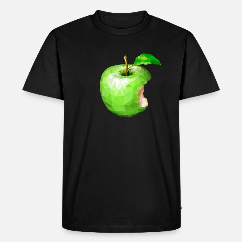 Apfel,Kunst,Obst - Männer Premium Bio T-Shirt - Schwarz