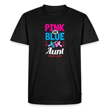 La tante rose ou bleue vous aime Le genre révèle la fête - T-shirt Premium bio Homme - noir - Devant - Nico (187cm)