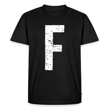 Lettre F - T-shirt Premium bio Homme - noir - Devant - Nico (187cm)