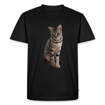 cat - Men's Premium Organic T-Shirt - black - Front - Nico (187cm)