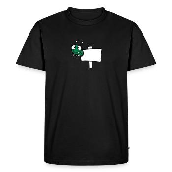 Bouclier en bois ver écriture texte boîte trou pet - T-shirt Premium bio Homme - noir - Devant - Nico (187cm)
