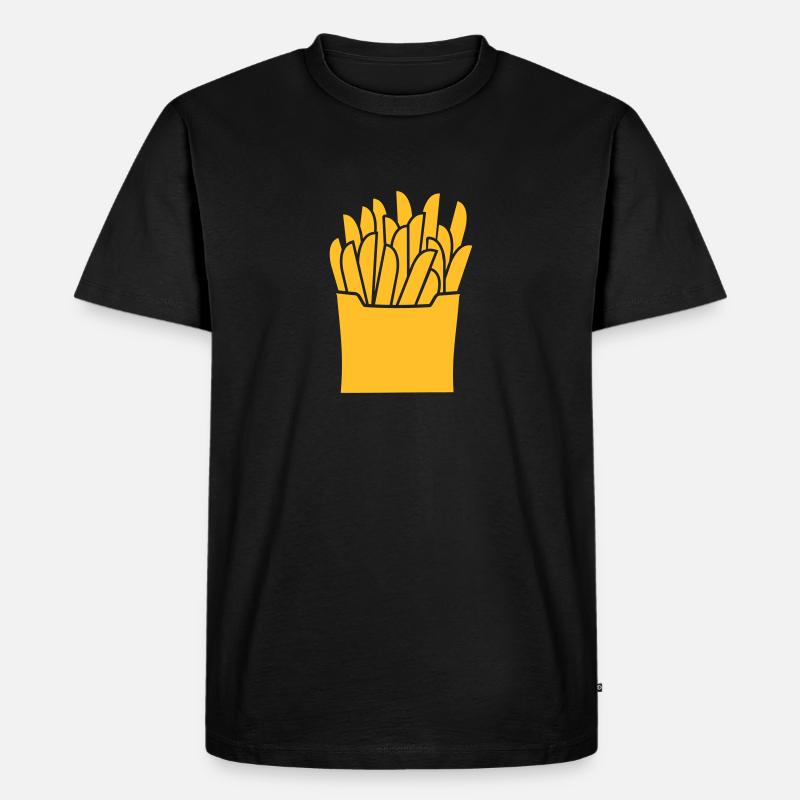 Pommes - Männer Premium Bio T-Shirt - Schwarz
