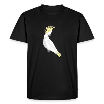 Perroquet cacatoès blanc - T-shirt Premium bio Homme - noir - Devant - Nico (187cm)