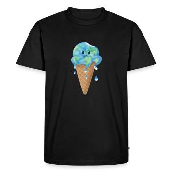 earth day sad Earth ice climate change climate change climate change - Men's Premium Organic T-Shirt - black - Front - Nico (187cm)