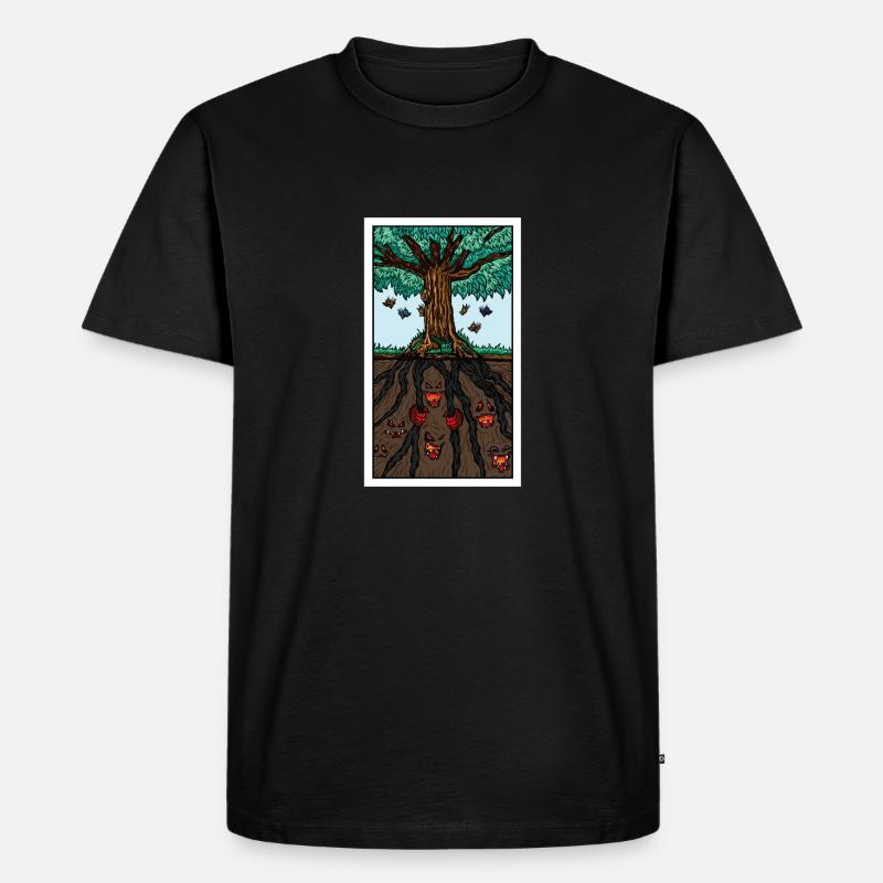 DerBaum - Männer Premium Bio T-Shirt - Schwarz