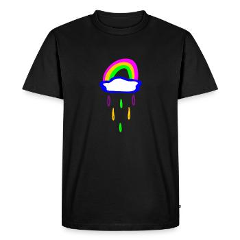 Arc-en-ciel et pluie - T-shirt Premium bio Homme - noir - Devant - Nico (187cm)