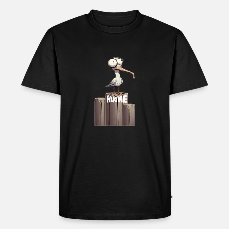 Hug me! Umarme mich - Männer Premium Bio T-Shirt - Schwarz