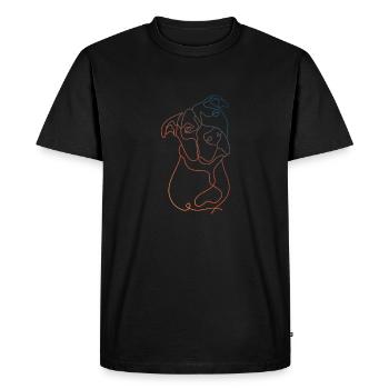 COLOR LINEAR MINIMALIST PITBULL - Men's Premium Organic T-Shirt - black - Front - Nico (187cm)