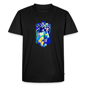 Jésus Bible Religion Chrétienne Croix Chrétienne Chrétienne - T-shirt Premium bio Homme - noir - Devant - Nico (187cm)