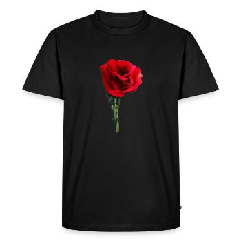 Rose Art Flower Plant Garden - Men's Premium Organic T-Shirt - black - Front - Nico (187cm)