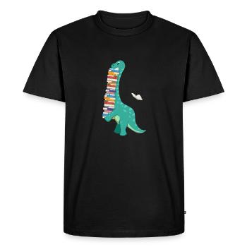 Livre dinosaure - Amusant Amateur de livres Lecture Lecteur - T-shirt Premium bio Homme - noir - Devant - Nico (187cm)