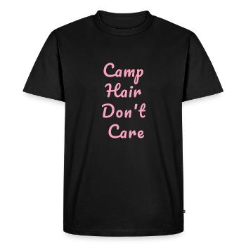 Camp Hair ne se soucie pas - Camper Camp Camping - T-shirt Premium bio Homme - noir - Devant - Nico (187cm)